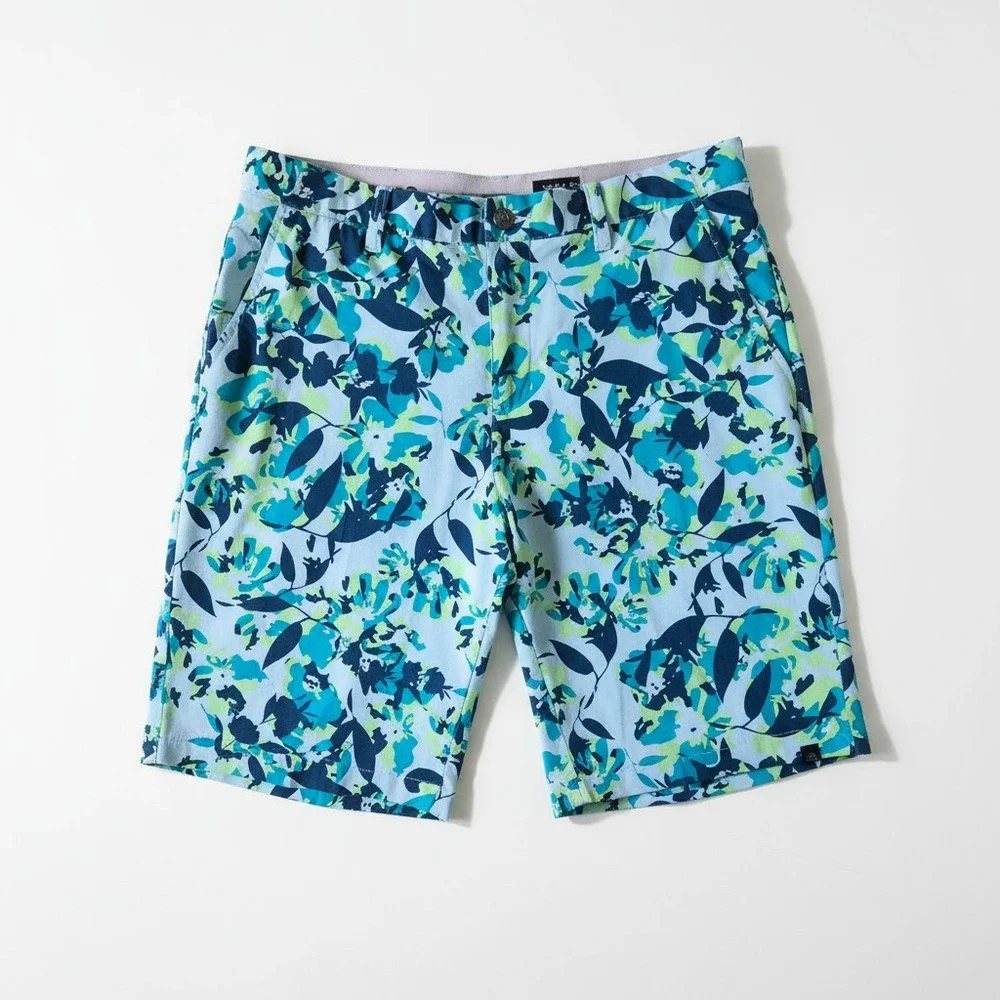 Adidas Ultimate365 Floral Golf Shorts Men's 34 Blue Performance Stretch Teal